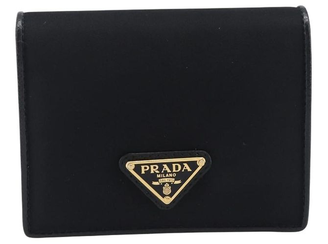 Saffiano PRADA Bifold Wallet Nylon Black Gold - view 13