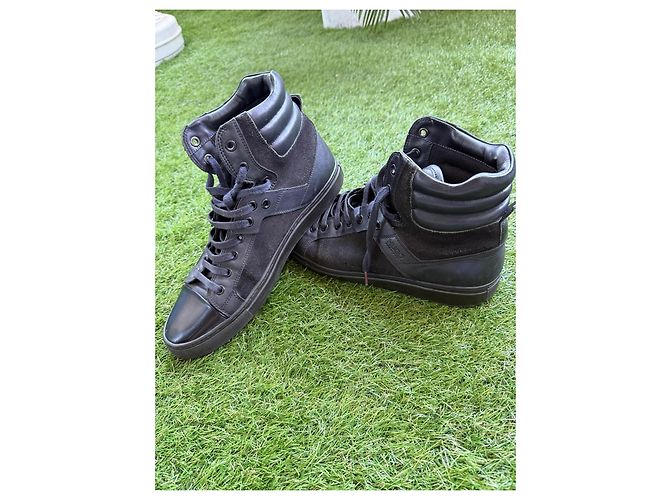 Hugo Boss Baskets Montantes Cuir et Daim Noir - vue 2