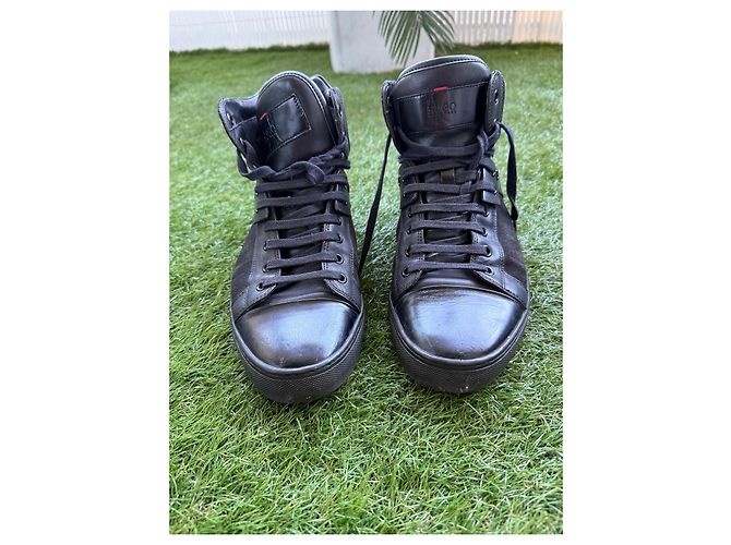 Hugo Boss Baskets Montantes Cuir et Daim Noir - vue 5