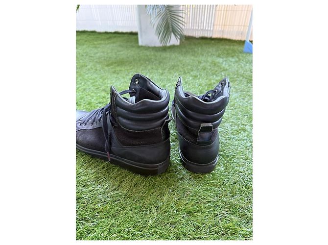Hugo Boss Baskets Montantes Cuir et Daim Noir - vue 7