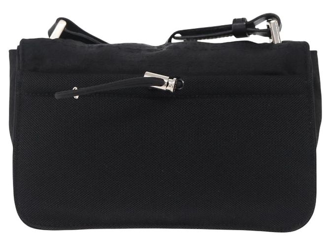Jacquard PRADA Shoulder Bag Nylon Black Silver - view 2