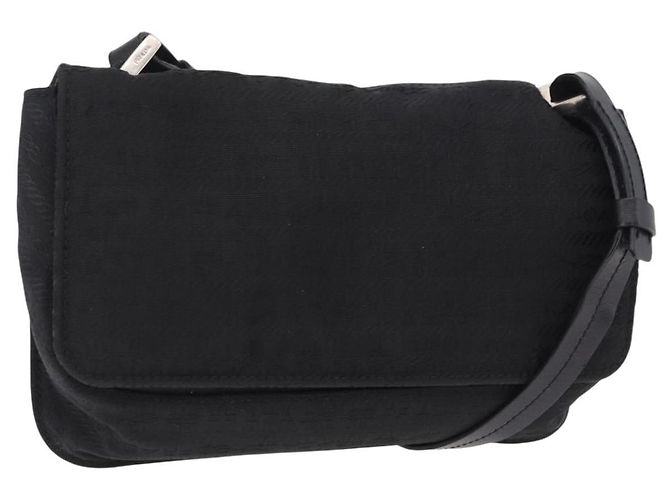 Jacquard PRADA Shoulder Bag Nylon Black Silver - view 25