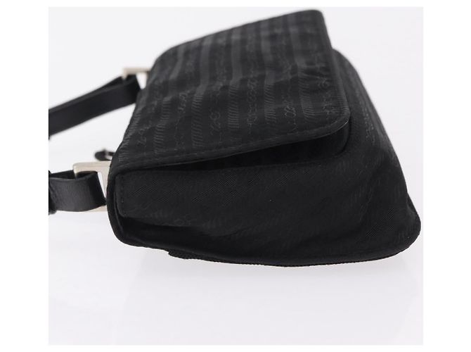 Jacquard PRADA Shoulder Bag Nylon Black Silver - view 4