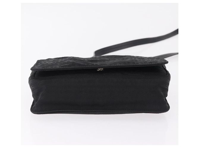 Jacquard PRADA Shoulder Bag Nylon Black Silver - view 5