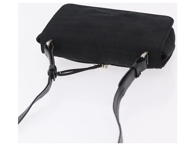 Jacquard PRADA Shoulder Bag Nylon Black Silver - view 6