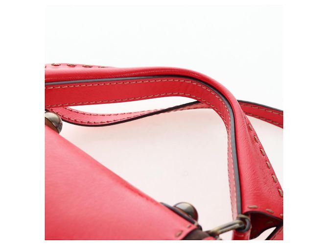 Selleria FENDI Handtasche aus Leder 2way rot goldfarben 8BN199 - Ansicht 14