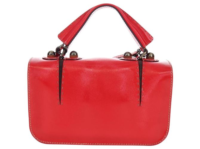 Selleria FENDI Handtasche aus Leder 2way rot goldfarben 8BN199 - Ansicht 2
