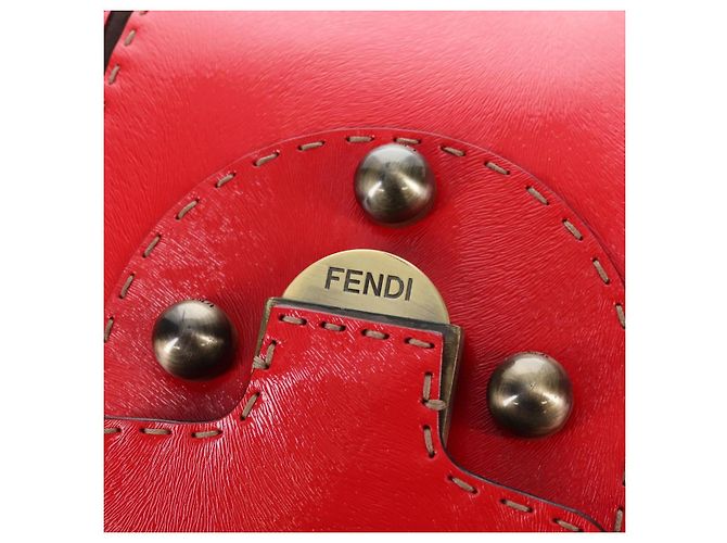 Selleria FENDI Handtasche aus Leder 2way rot goldfarben 8BN199 - Ansicht 21