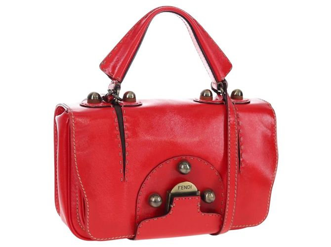 Selleria FENDI Handtasche aus Leder 2way rot goldfarben 8BN199 - Ansicht 30