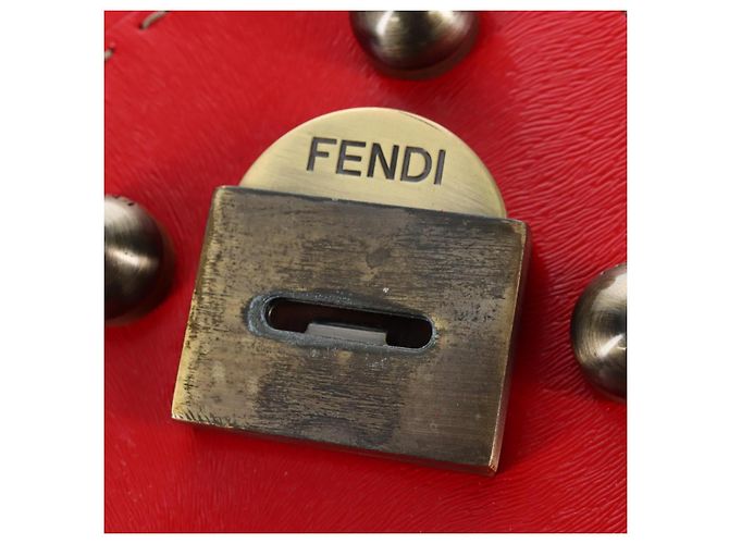 Selleria FENDI Handtasche aus Leder 2way rot goldfarben 8BN199 - Ansicht 9