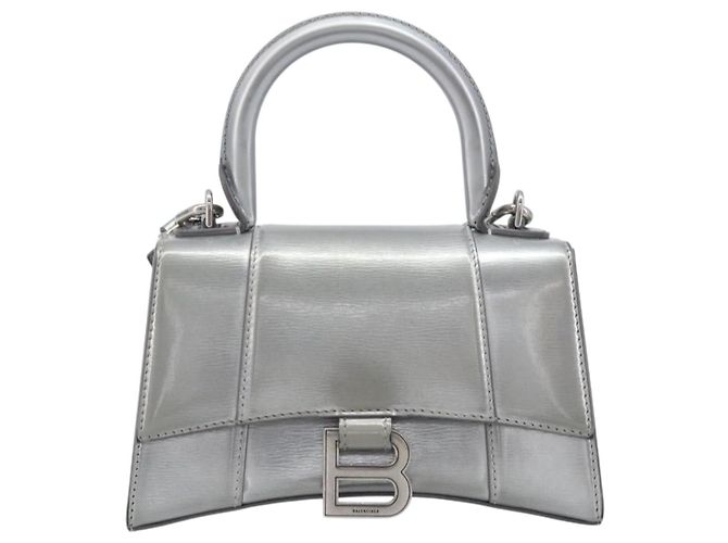 Hourglass Borsa Balenciaga Hour Glass in pelle 2way Silver 592833 - vista 13