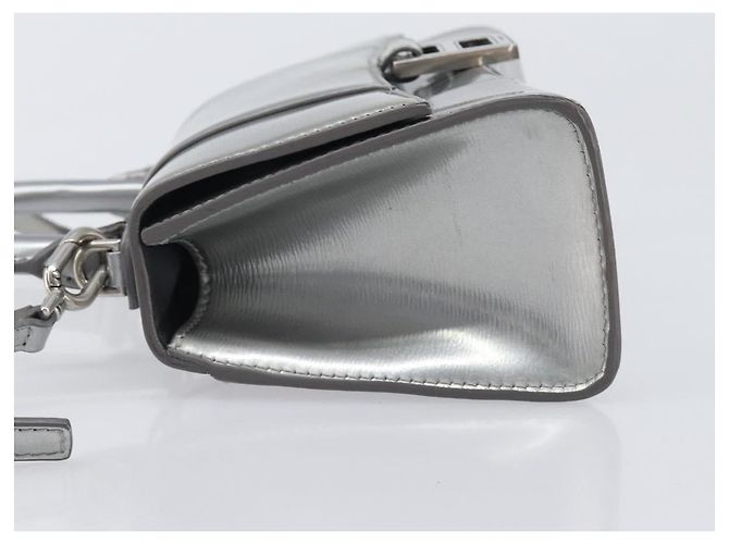 Hourglass Borsa Balenciaga Hour Glass in pelle 2way Silver 592833 - vista 4