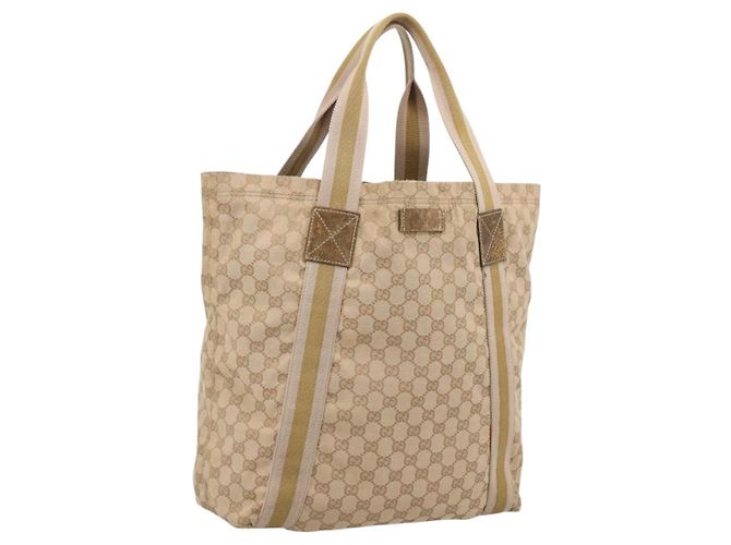 Borsa Tote GUCCI GG Canvas Sherry Line Beige 189669 - vista 21