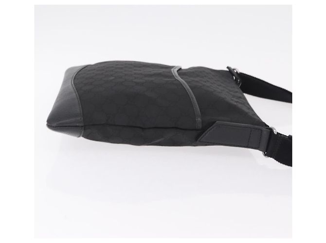 Borsa a tracolla GUCCI GG Canvas Outlet Nero Argento 374414 - vista 4