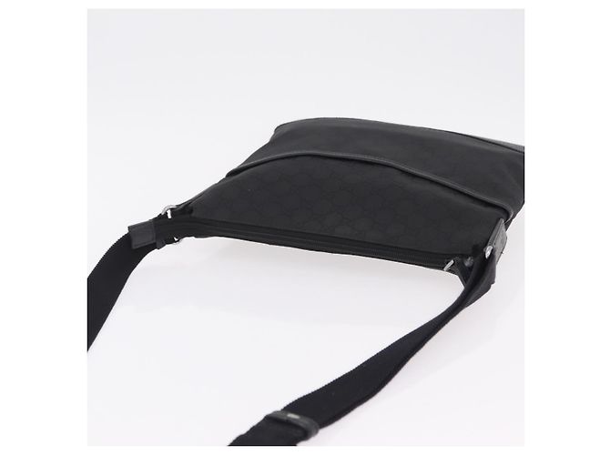 Borsa a tracolla GUCCI GG Canvas Outlet Nero Argento 374414 - vista 6