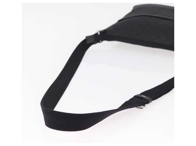 Borsa a tracolla GUCCI GG Canvas Outlet Nero Argento 374414 - vista 7