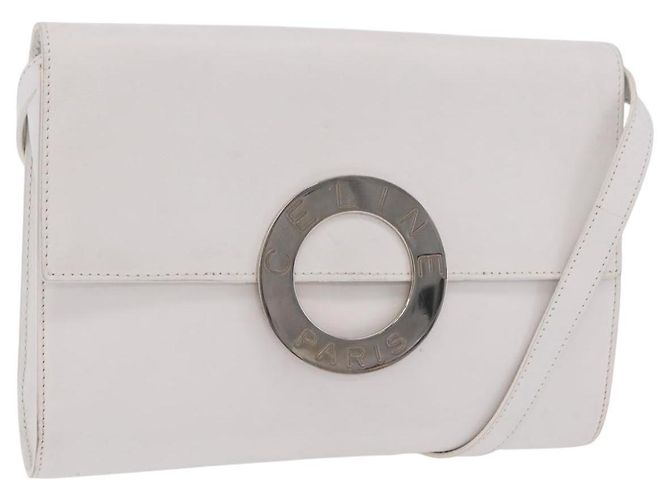 Edge Céline CELINE Circle Shoulder Bag Leather White Silver - view 31