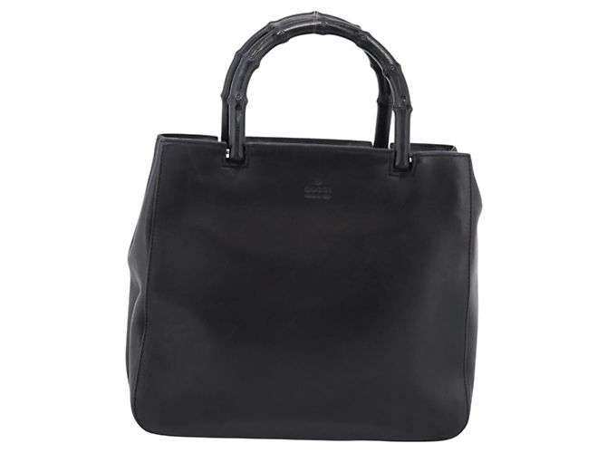 GUCCI Bamboo Handtasche Leder Schwarz Silber 002 1061 - Ansicht 2
