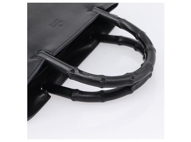 GUCCI Bamboo Handtasche Leder Schwarz Silber 002 1061 - Ansicht 7