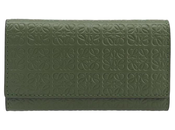 LOEWE Key Case Leather Green Gold Tone - view 13