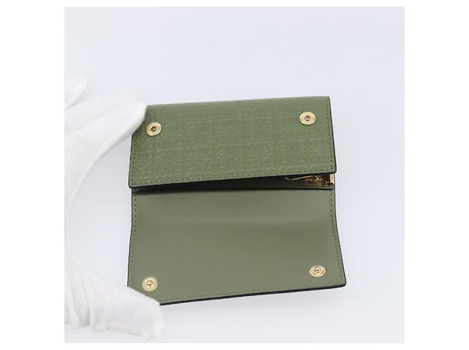LOEWE Key Case Leather Green Gold Tone - view 17