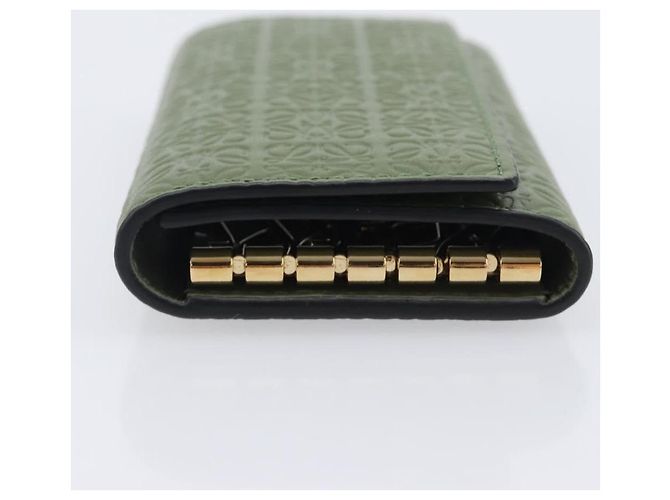 LOEWE Key Case Leather Green Gold Tone - view 4