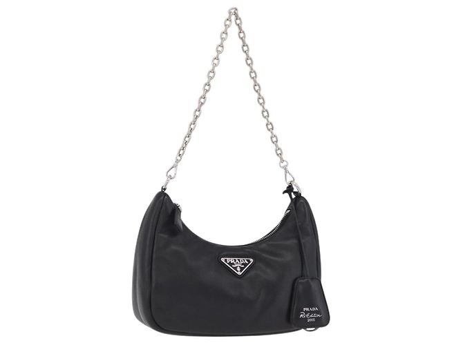 Re-Edition Bolso de hombro PRADA de piel negro plata 1BH204 - vista 25