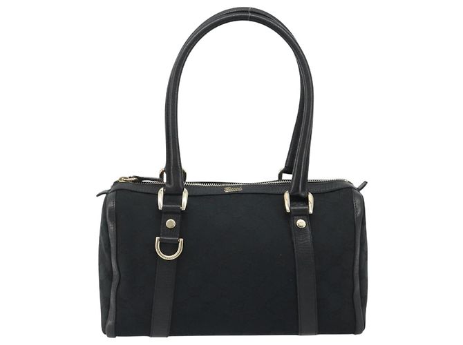 Borsa Boston GUCCI GG Canvas Abbey Nero Oro 130942 - vista 13