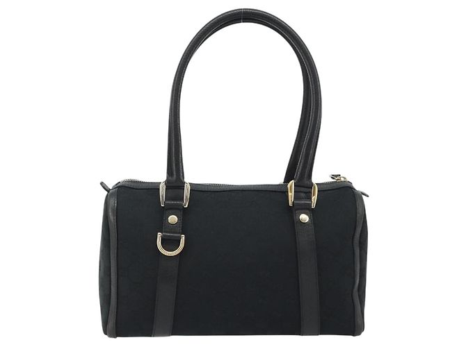 Borsa Boston GUCCI GG Canvas Abbey Nero Oro 130942 - vista 2