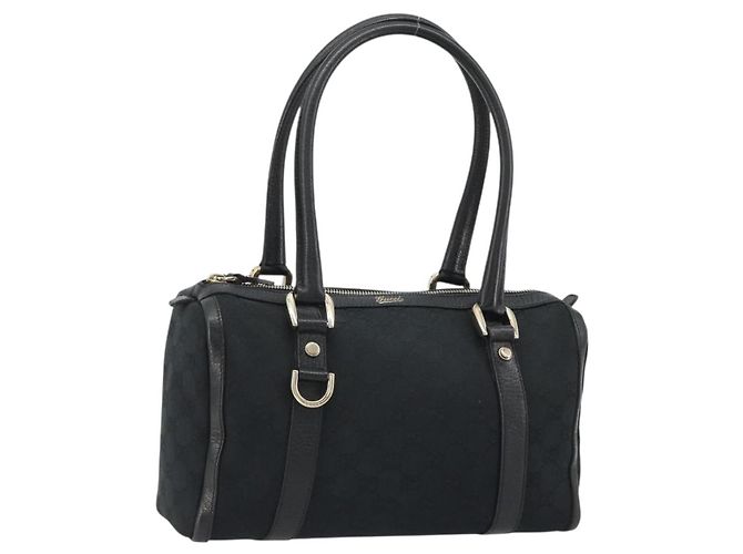Borsa Boston GUCCI GG Canvas Abbey Nero Oro 130942 - vista 24