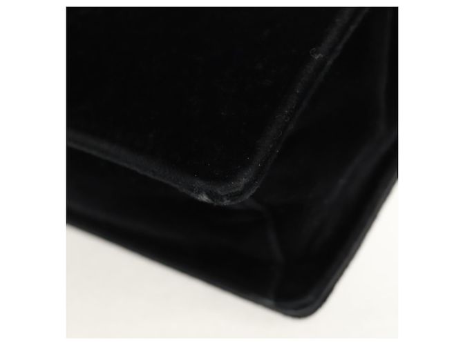Sac à épaule à chaîne PRADA Velours Noir Or - vue 17