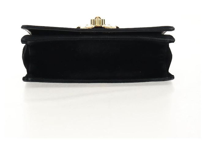 Sac à épaule à chaîne PRADA Velours Noir Or - vue 5
