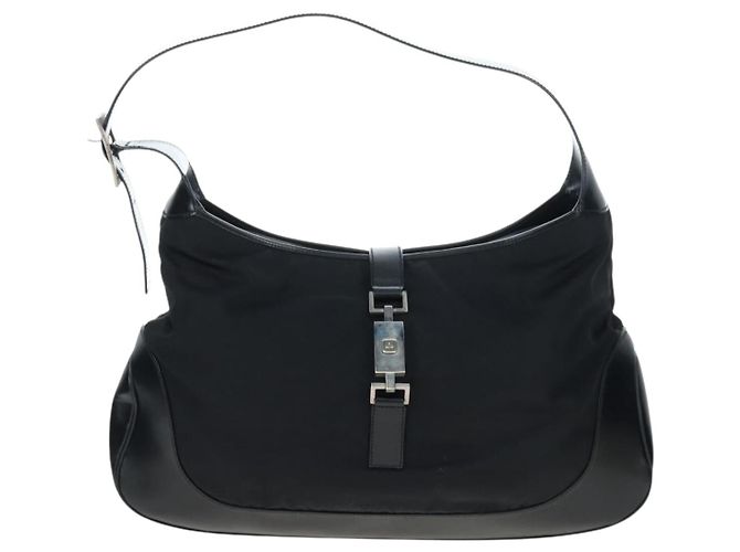 GUCCI Jackie Schultertasche Nylon Schwarz Silber 019 0337 - Ansicht 2