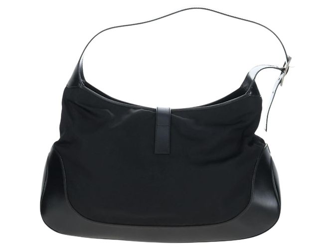 GUCCI Jackie Schultertasche Nylon Schwarz Silber 019 0337 - Ansicht 3