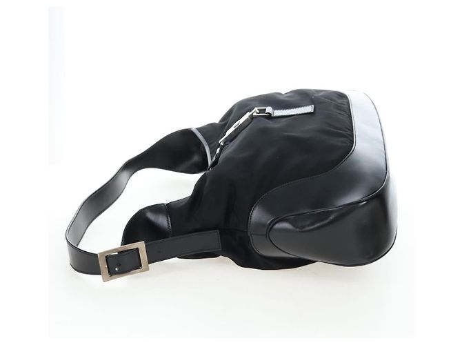 GUCCI Jackie Schultertasche Nylon Schwarz Silber 019 0337 - Ansicht 4
