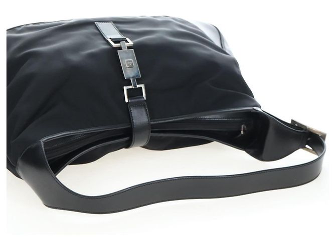 GUCCI Jackie Schultertasche Nylon Schwarz Silber 019 0337 - Ansicht 7