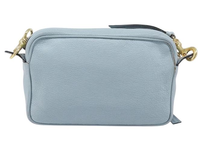 Borsa a tracolla Miu Miu Madras in pelle azzurro e oro - vista 2