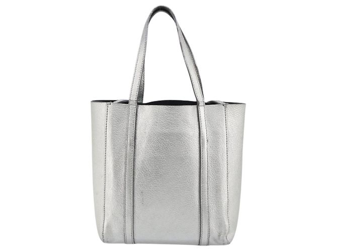 Borsa Balenciaga Everyday Tote XXS in pelle 2way argento 551815 - vista 2