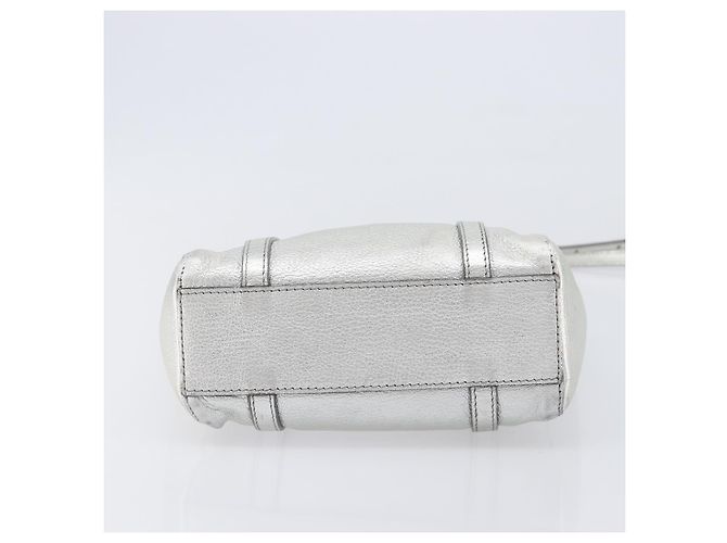 Borsa Balenciaga Everyday Tote XXS in pelle 2way argento 551815 - vista 5