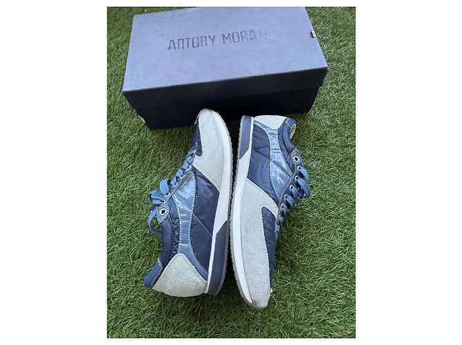 Autre Marque Antony Morato Sneakers Blu in Pelle e Camoscio - vista 8