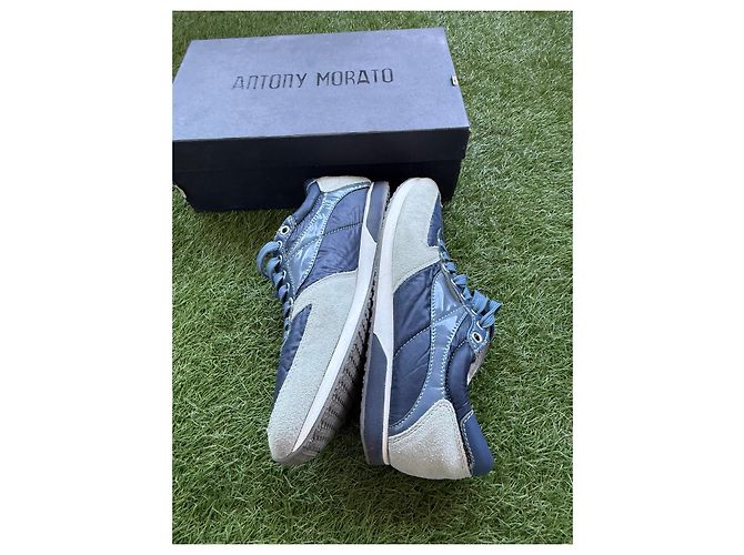 Autre Marque Antony Morato Sneakers Blu in Pelle e Camoscio - vista 9