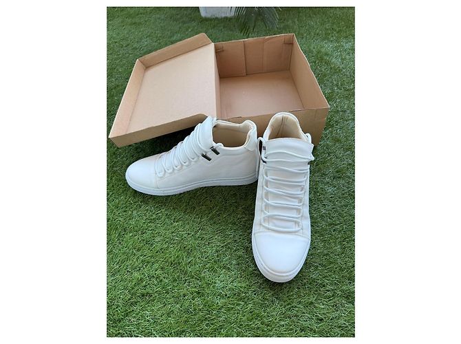 Autre Marque Baskets Montantes en Cuir Blances - vue 3