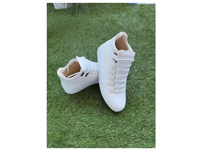 Autre Marque Baskets Montantes en Cuir Blances - vue 4