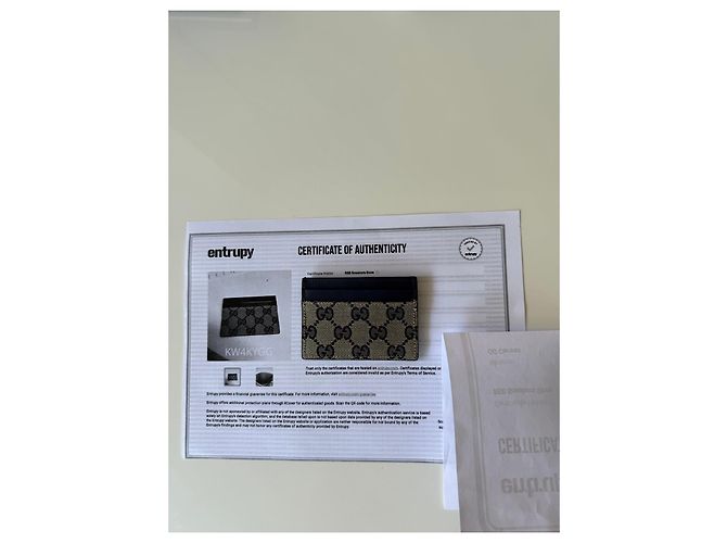 Portacarte Gucci GG Supreme Beige e Blu Navy - vista 5