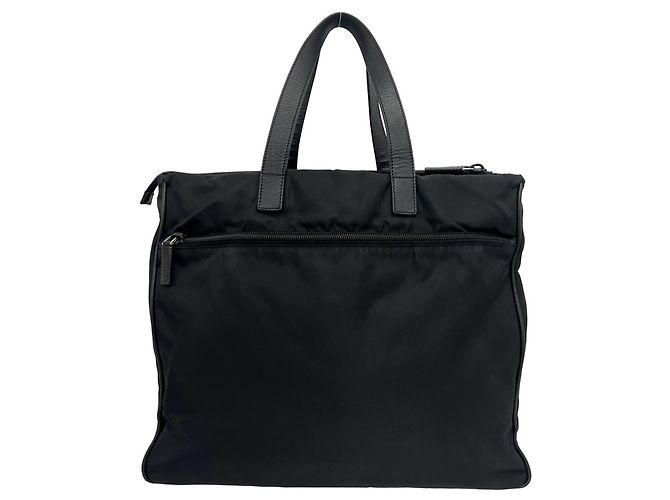 Bolsa de ombro Prada em nylon e couro com logo triângulo - vista 3