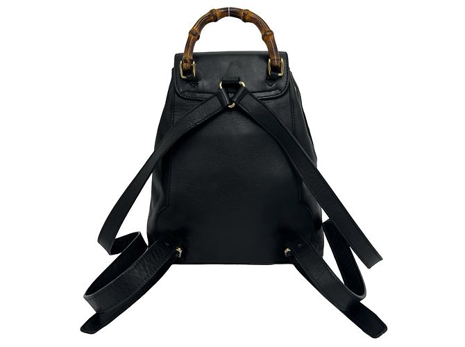 Gucci Vintage Bamboo Leather Backpack - view 3