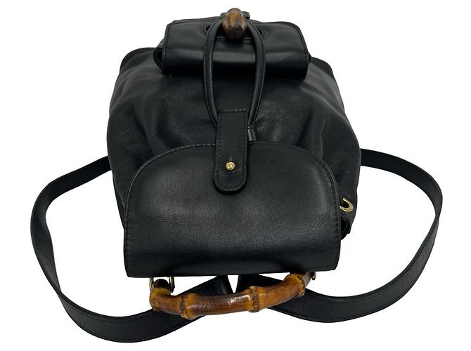 Gucci Vintage Bamboo Leather Backpack - view 4