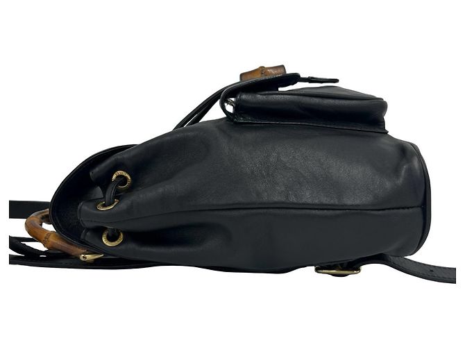 Gucci Vintage Bamboo Leather Backpack - view 5