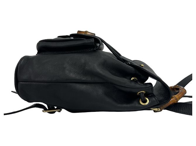 Gucci Vintage Bamboo Leather Backpack - view 6