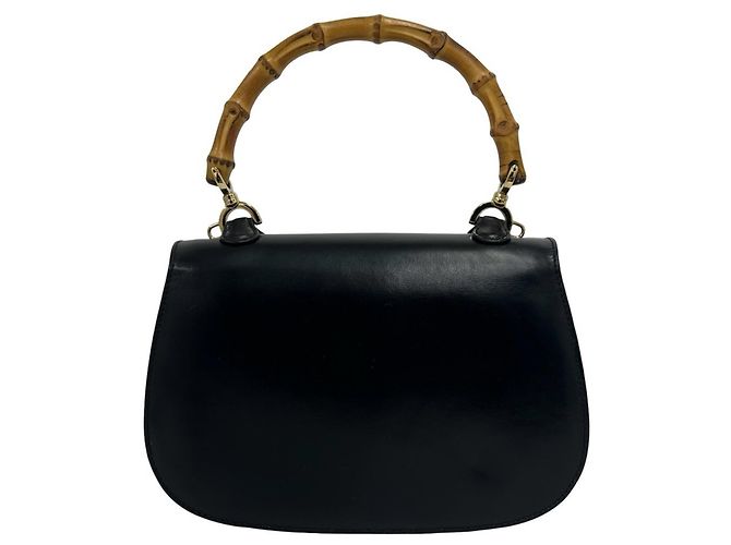 GUCCI Vintage Bamboo Leder 2-Way Schultertasche - Ansicht 3